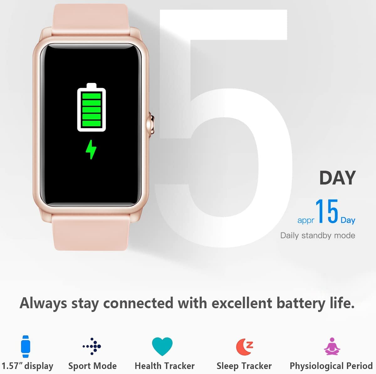 Fitness Tracker, Heart Rate Blood Pressure Monitor Activity Tracker, 1.57'' Touch Screen Calorie Step Counter IP68 Waterproof Watch with Weather Sleep Monitor Music Control for Women Men Kids
