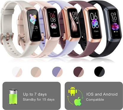 Fitness Tracker, 1.10''AMOLED Touch Color Screen Activity Tracker with 24/7 Heart Rate, Sleep Tracking, 25 Sports, Step Calorie Counter Pedometer